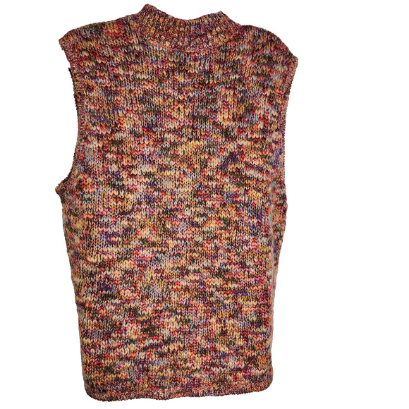Vintage Talbots Womens Sweater Vest Colorful Knit Wool Confetti Y2K Snap Front X - Picture 2 of 9